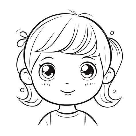 cartoon girl face coloring page outline sketch drawing vector car
