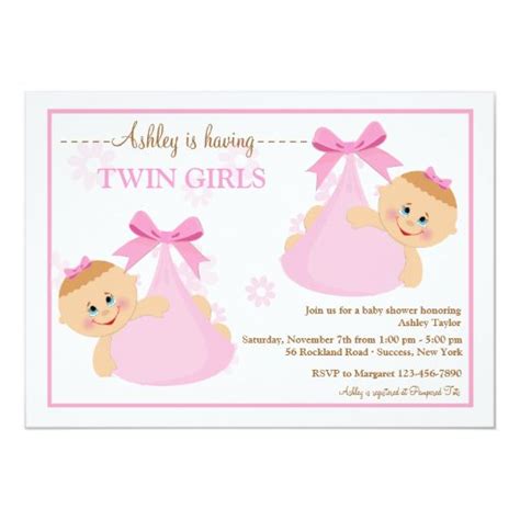 Twin Girls Bundles Baby Shower Invitation Zazzle