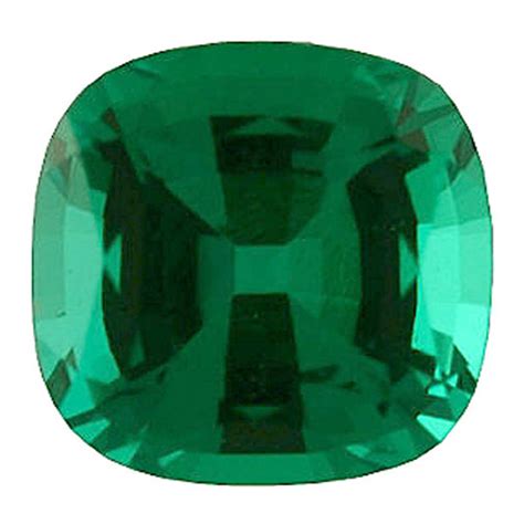 Lab Created Hydrothermal Emerald Cushion Cubic Zirconia Cz