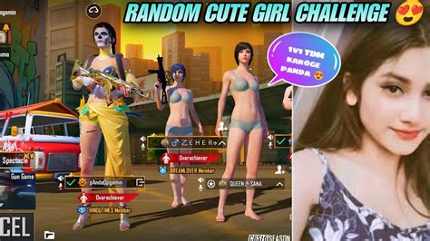 Random Cute Girl In Lobby 😍 Noob Girl Challenge Me M24 😈 Bgmi