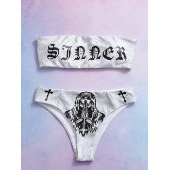 Emmiol Free Shipping 2025 Metallic Bandeau Bikini Set Silver S In Bikini Sets Online Store EMMIOL
