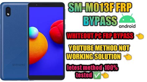 Samsung M01 Core Frp Bypass Google Account Bypass M013F Without Pc