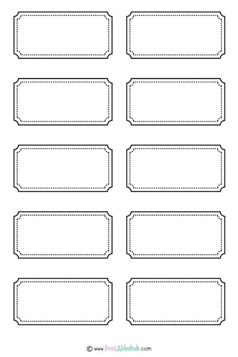 Free Printable Blank Ticket Design Templates [pdf Included] Printables Hub