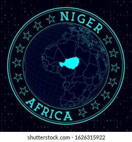 Niger Round Sign Futuristic Satelite View Stock Vector Royalty Free