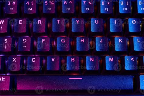 Gaming rgb keyboard on dark background 21792810 Stock Photo at Vecteezy