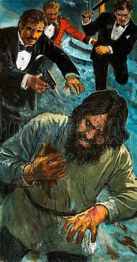 Rasputin attempts to escape, persued by the conspirators … stock image ...