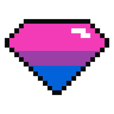 Design Png E Svg De Bissexual Brilhante Diamante Listra Pixel Plana