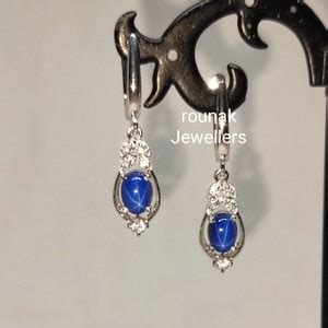 Blue Star Sapphire Earrings Dainty Handmade Earrings 925sterling