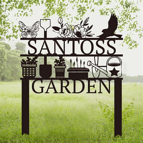 Personalized Metal Garden Sign With Stakes Personalized Garden Decor