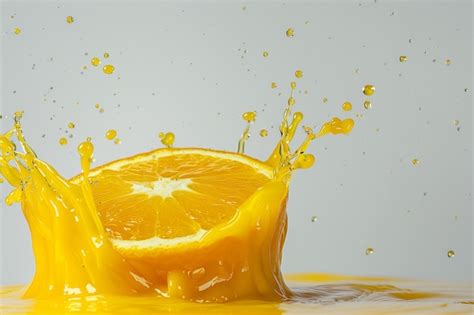 Orange Splashing Into Juice Premium Ai Generated Image