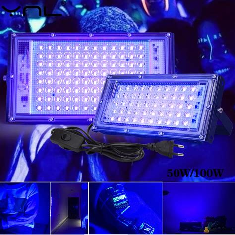 395nm 400nm UV Ultraviolet Fluorescent LED Flood Light 50W 100W AC 220V