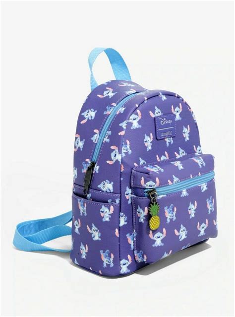 Lilo Stitch Poses Purple Mini Backpack Bag Nwt Cardholder