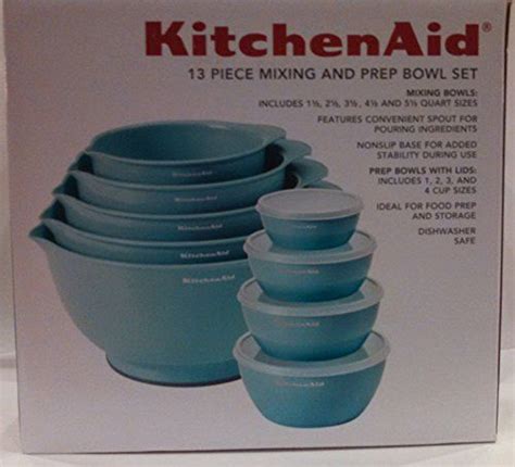 KitchenAid 13 Piece Mixing and Prep Bowl Set Aqua Sky | Kitchen aid ...