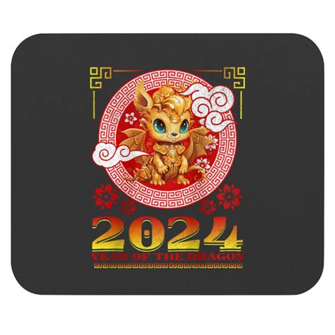 New Year 2024 Year Of The Dragon Happy New Year 2024 Gifts Mouse Pads ...