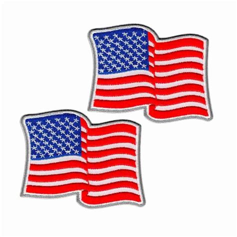 Waving American Flag Iron On Patch Applique