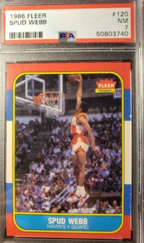 Fleer Spud Webb Rookie Atlanta Hawks Psa Near Mint Ebay