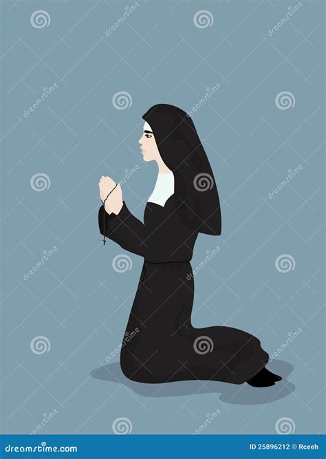 Praying nun stock vector. Illustration of religion, practice - 25896212