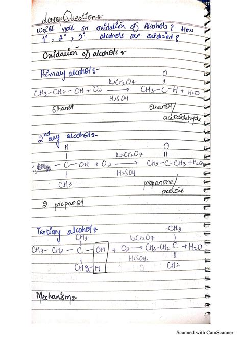 SOLUTION Thiol Phenol And Oxidation Of Alcohol Chemistry Notes Studypool