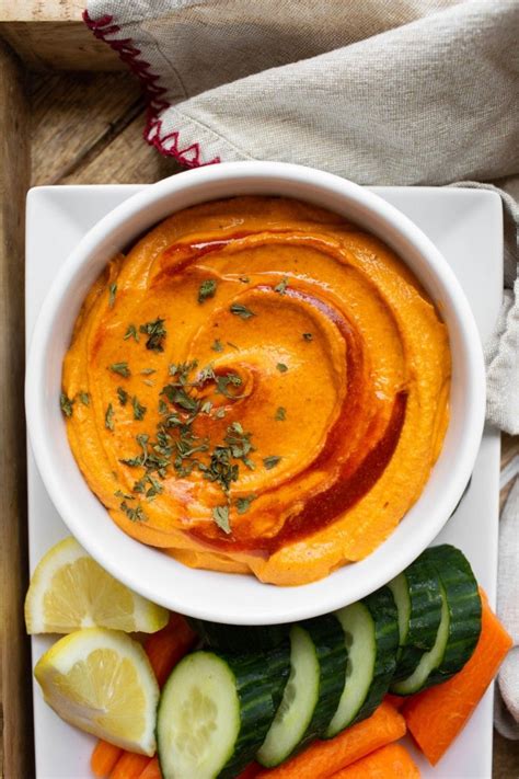 Roasted Red Pepper Hummus Oil Free Recipe Stuffed Peppers Red