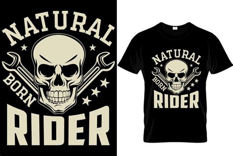 Premium Vector Natural Born Rider Biker Tshirt Design Template