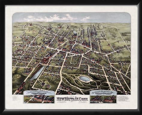 New Canaan CT 1878 - Vintage City Maps, Restored City Maps