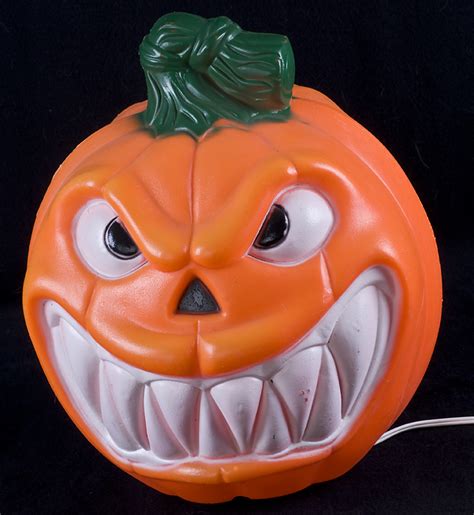 Le Chat Noir Boutique Two Face Blow Mold Pumpkin Light Scary Face