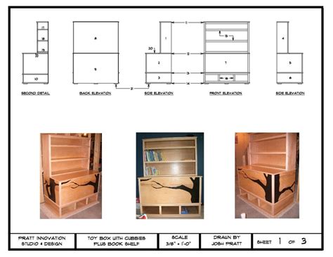 Woodworking Plans Toy Box With Cubbies and Bookshelf plans Only - Etsy