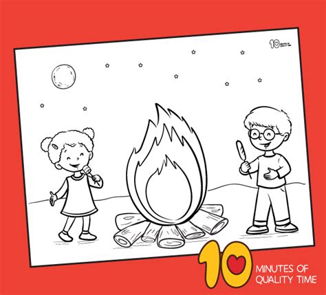 Bonfire Coloring Page – 10 Minutes of Quality Time