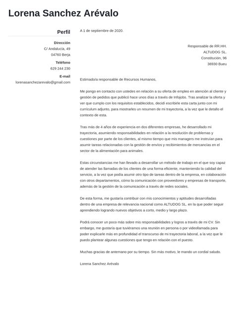 Carta De Presentacion Call Center