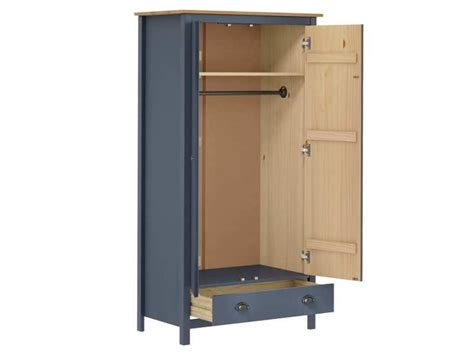 Garde Robe Portes Hill Gris X X Cm Bois De Pin Solide Conforama