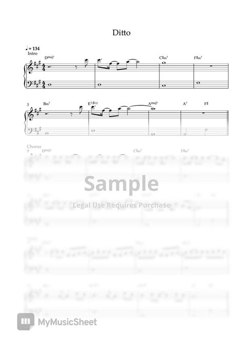 NewJeans Ditto EASY PIANO SHEET Sheets By Pianella Piano