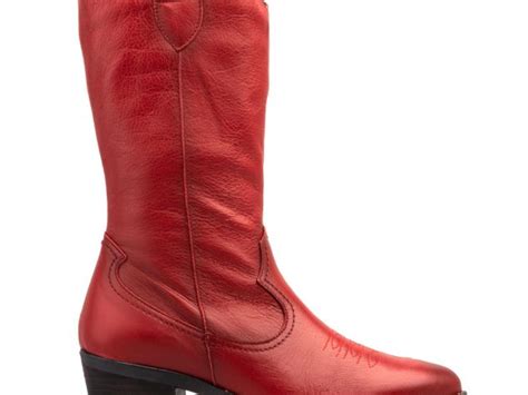 Comprar Botas Camperas Mujer Piel Napa Rojo Tacón Cubano Cálzalo