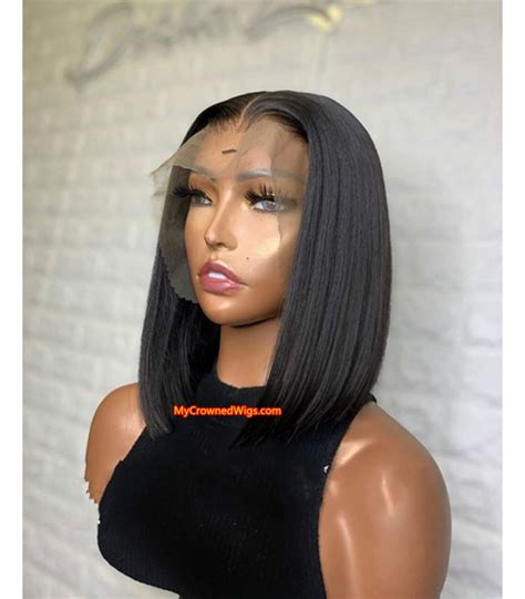 Brazilian Virgin Human Hair Straight Bob 360 Wigs With Pre Plucked Hairline