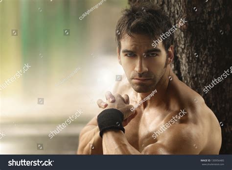 Outdoor Portrait Muscular Shirtless Hot Guy Stock Photo 130956485 Shutterstock