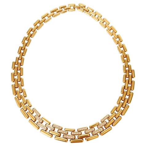 Fred Rigid Necklace Opening in Two Parts with Gadroons Pattern Gold ...