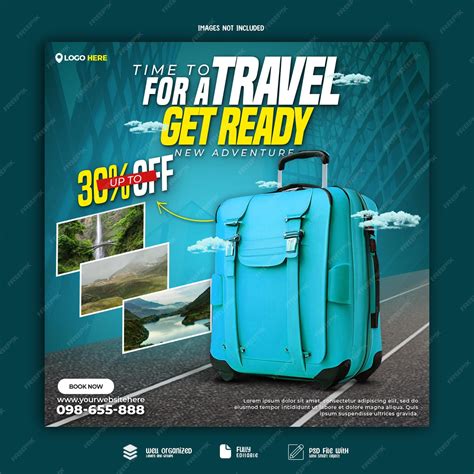 premium psd creative psd travel post design template