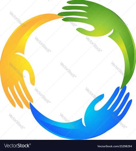 Hands In A Circle Shape Logo Royalty Free Vector Image