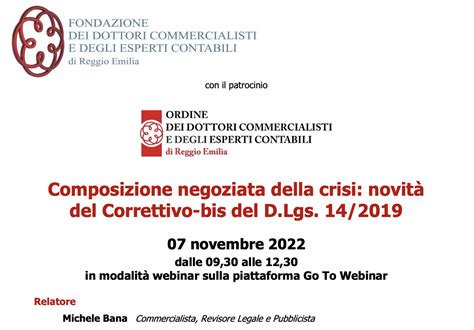 Webinar Del 7 Novembre 2022 Composizione Negoziata Della Crisi Michele Bana