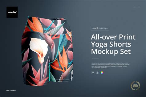 All Over Print Yoga Shorts Mockup Set On Behance