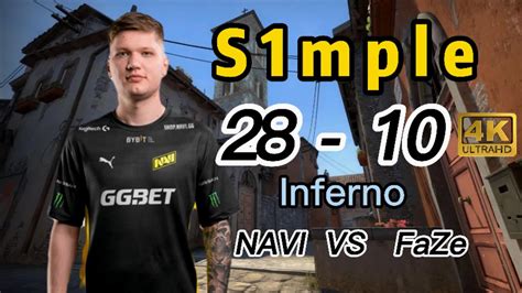 CS GO POV NAVI S1mple28 10VS FaZe INFERNO BLAST Premier Spring