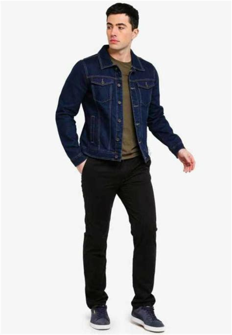 Klizen Men Blue Solid Denim Full Sleeve Jacket JioMart