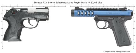 Beretta Px Storm Subcompact Vs Ruger Mark Iv Lite Size