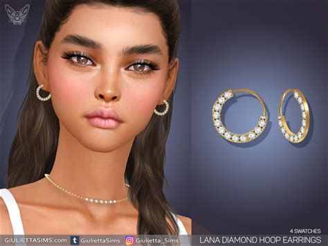 The Sims Resource Lana Diamond Hoop Earrings