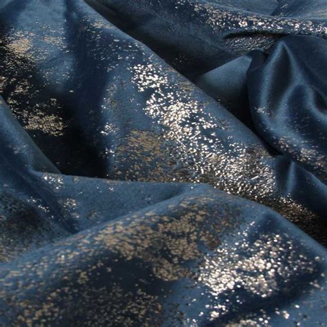 Sparkle Life Gold Glitter Navy Blue Velvet Blackout Curtain Drapes