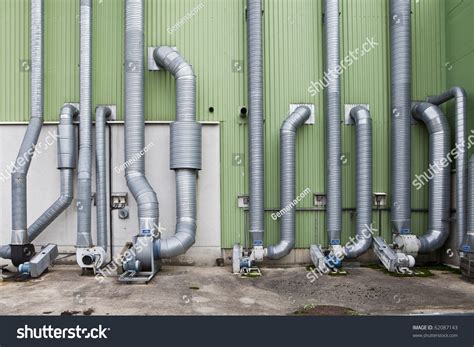 Industry Pipes Outside Warehouse Building Stock Photo