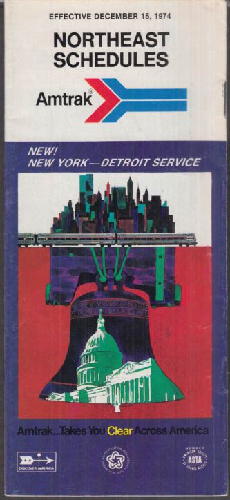 Amtrak Railroad Timetable 12/15 1974 Northeast Schedules Turbotrain