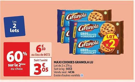 Promo Maxi Cookies Granola Lu Chez Auchan ICatalogue Fr