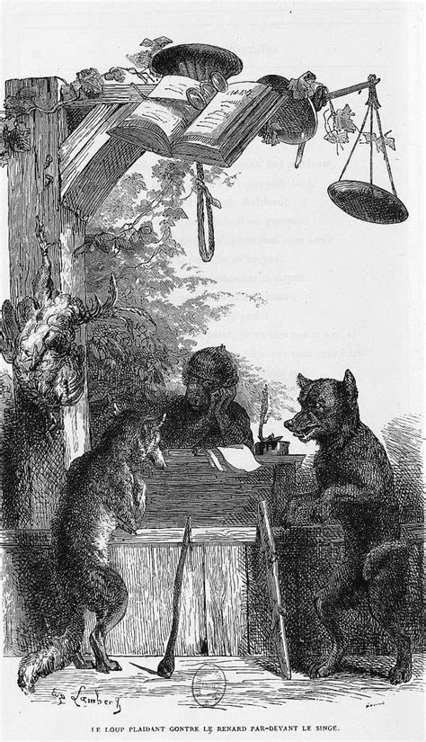 Fables De La Fontaine Lambert Le Loup Plaidant Contre Le Renard Par