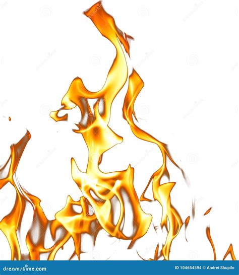 Fire Flames on a White Background Stock Photo - Image of passion, light ...