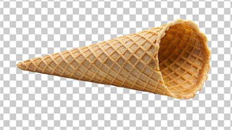 Premium PSD Empty Waffle Cone For Ice Cream Isolated On Transparent